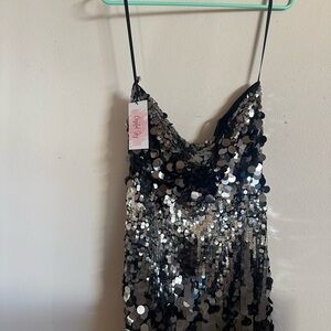 Sequin Black and Silver Dress